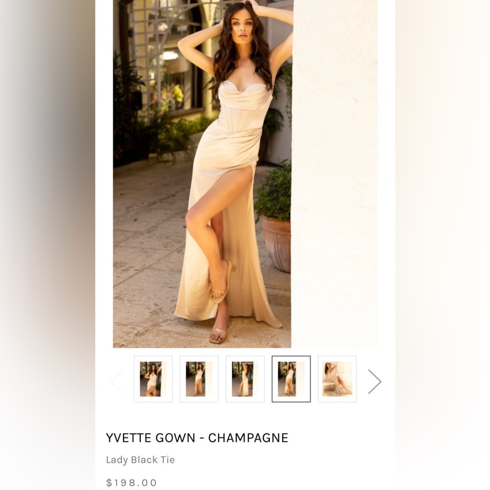 Lady Black Tie Yvette Gown Champagne